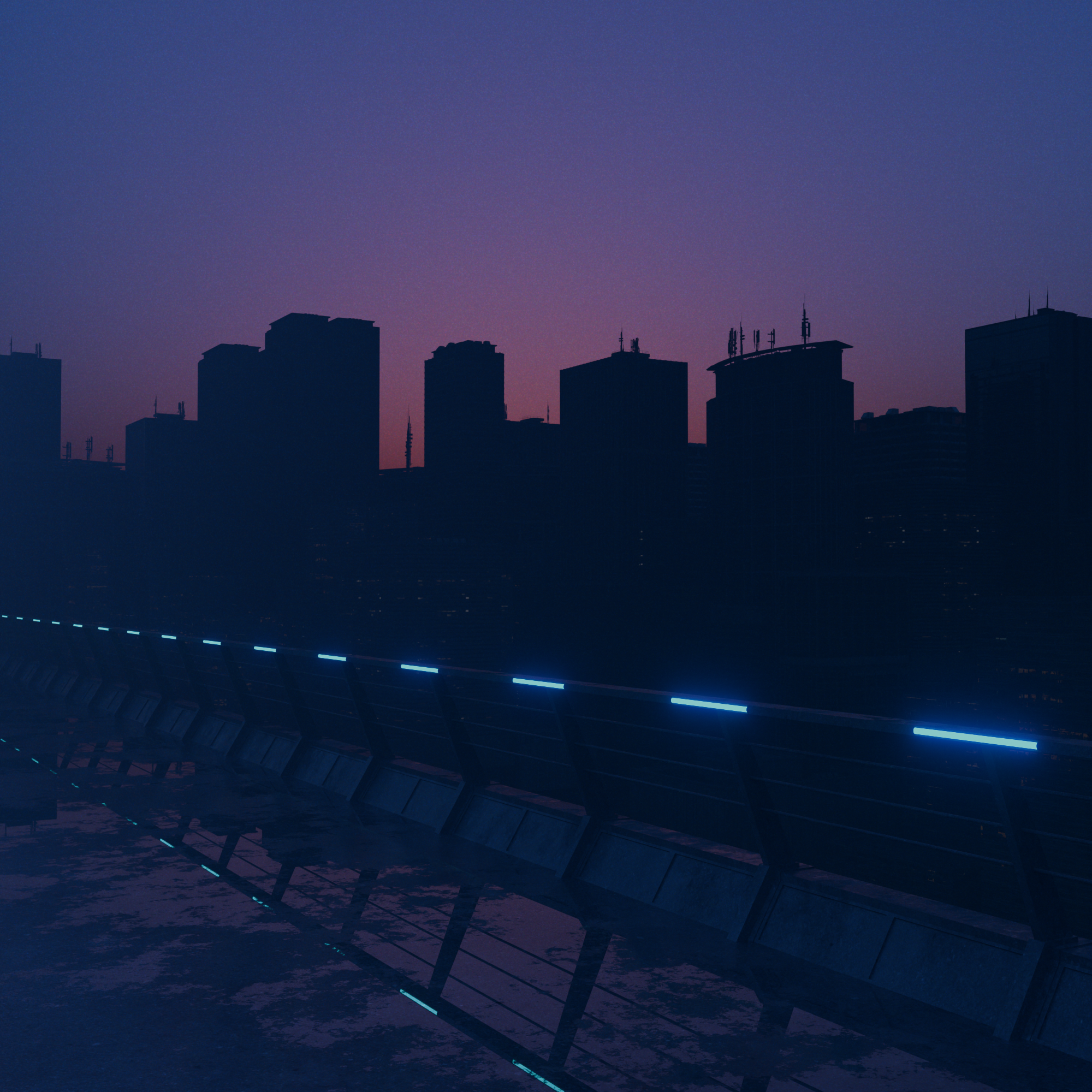 Seoul-inspired City at Dusk